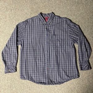 Arrow long sleeve button down shirt, Large, purple, 100% cotton